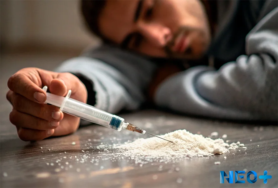 Мужская рука держит шприц